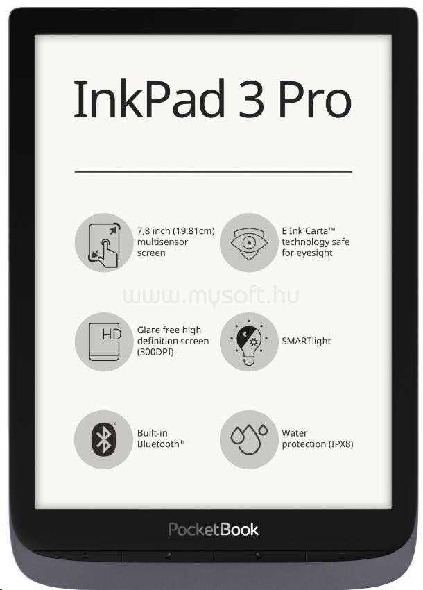 POCKETBOOK InkPad3 Pro 7,8" (metálszürke)