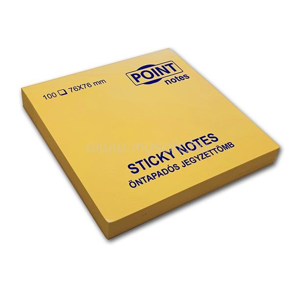 POINT 76x76mm 100lapos sárga öntapadós jegyzettömb