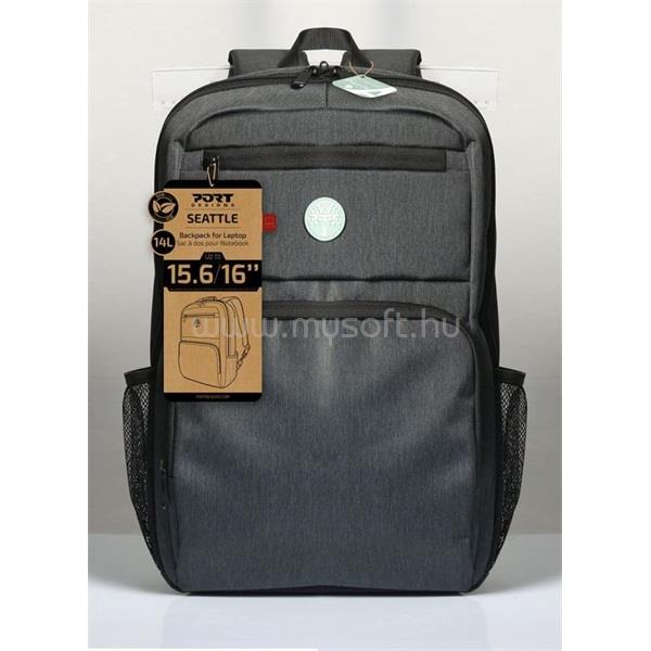 PORT DESIGNS 110277 SEATTLE ECO 15,6"/16", 14l, laptop hátizsák (szürke)