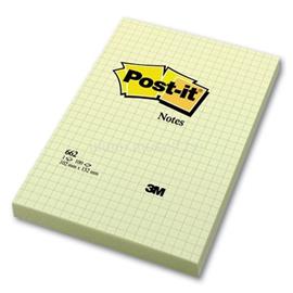 POST-IT 102x152mm kockás öntapadós sárga jegyzettömb FT510010638 small