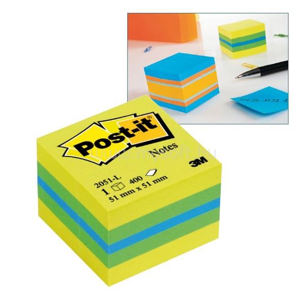 POST-IT 2051-L 51x51mm mini öntapadós citromsárga kockatömb