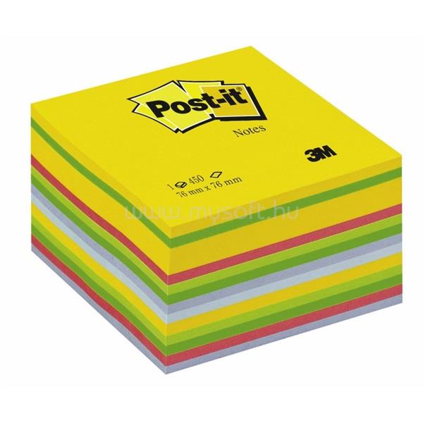 POST-IT 76x76mm 450lapos ultra öntapadós szivárványszínű kockatömb