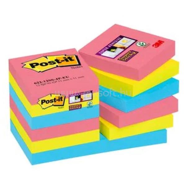 POST-IT Super Sticky Bora Bora 47,6x47,6mm 12x90lap jegyzettömb