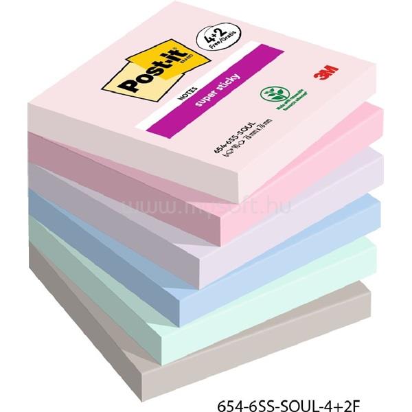 POST-IT Super Sticky Soulful 76x76mm  90lapos 4+2db  vegyes jegyzettömb