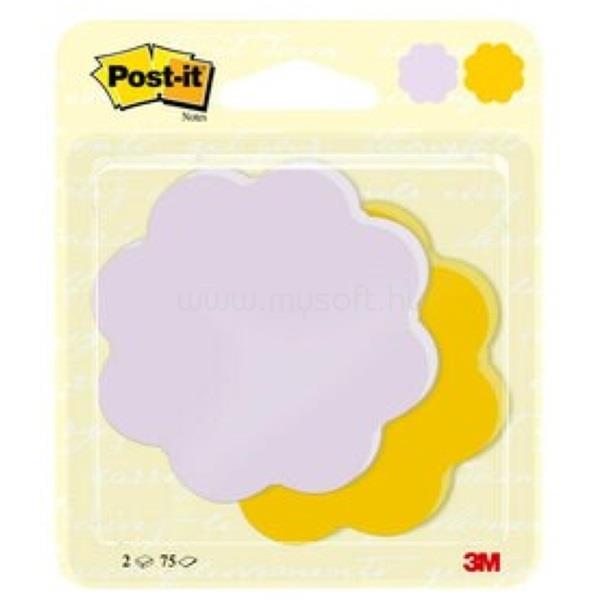 POST-IT Virág alakú 2x75lap 72,5x72,5mm öntapadó jegyzettömb
