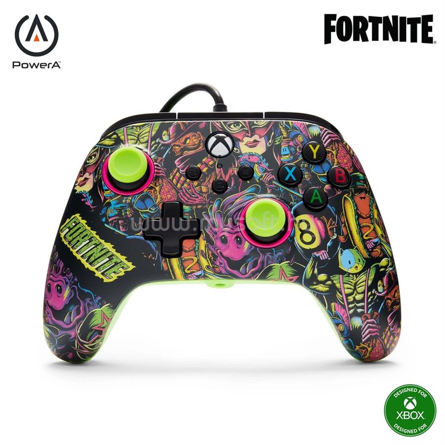 POWERA PowerAXBGP0438-01 Advantage Xbox Series X|S/Xbox One/PC vezetékes Fortnite Glow kontroller