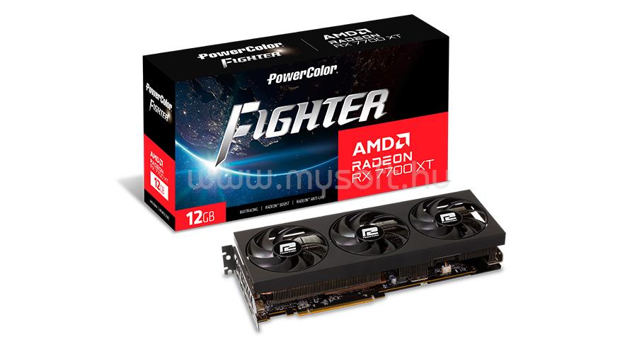 POWERCOLOR Videokártya AMD Radeon RX 7700 XT 12GB GDDR6 OC