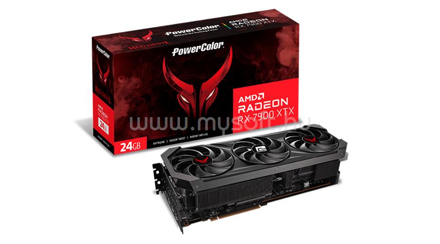 POWERCOLOR Videokártya AMD Radeon RX 7900 XTX RED DEVIL 24GB GDDR6 OC + Generative Swappable Backplate