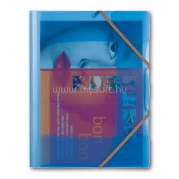PP Karton P+P Opaline A4 pólyás áttetsző kék gumis mappa