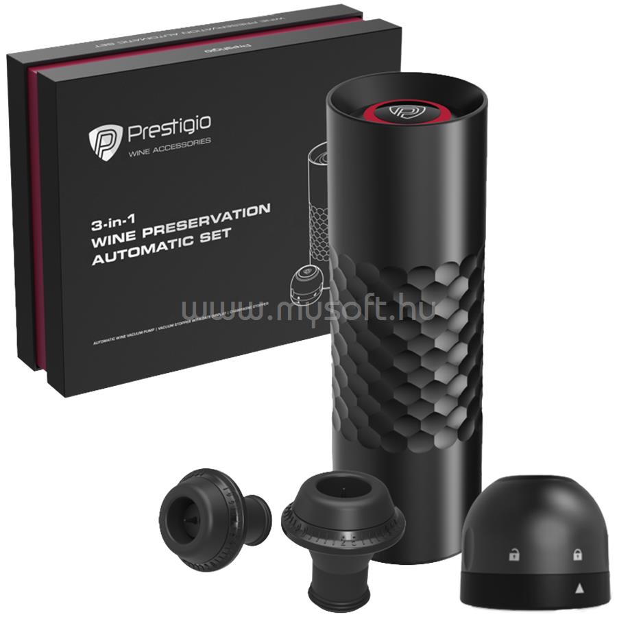 PRESTIGIO Electric Vacuum Wine Stopper with 2 stoppers