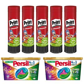 PRITT Ragasztóstift 43 g AKCIÓS CSOMAG + 2 db Persil Discs Color mosókapszula 100x43 g (10x10 db ) stift Pritt PRITT_AKCSTIFT43PRITT small
