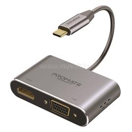 PROMATE Átalakító - MEDIALINK C2 (USB-C adapter, 1x4K HDMI, 1xVGA, szürke) MEDIAHUB-C2 small