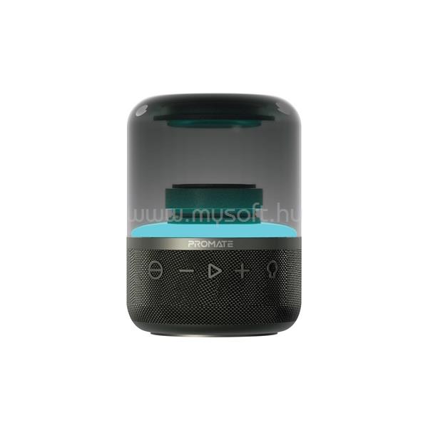 PROMATE GLITZ Bluetooth hangszóró (8W, BTv5.0, RGB LED, 1200mAh, fekete)