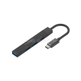 PROMATE USB Hub - LITEHUB 4 (USB-C 4in1 HUB, 1xUSB 2.0, 3xUSB 3.0, adapter, fekete) LITEHUB-4.BLACK small