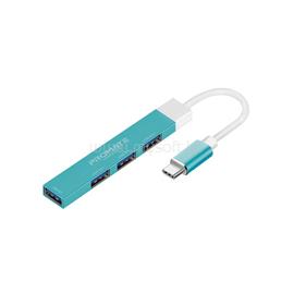 PROMATE USB Hub - LITEHUB 4 (USB-C 4in1 HUB, 1xUSB 2.0, 3xUSB 3.0, adapter, kék) LITEHUB-4.BLUE small