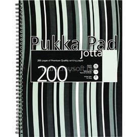 PUKKA PAD Jotta Pad A5 PP 200 oldalas fekete csíkos vonalas spirálfüzet A15551021 small