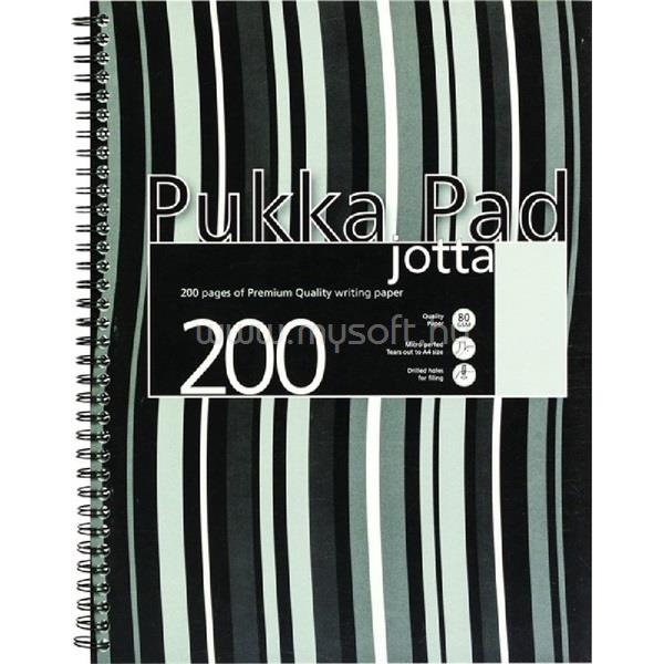 PUKKA PAD Jotta Pad A5 PP 200 oldalas fekete csíkos vonalas spirálfüzet