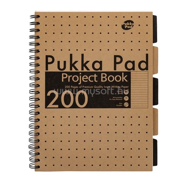 PUKKA PAD Project Book Kraft Recycle A4 200 oldalas vonalas spirálfüzet