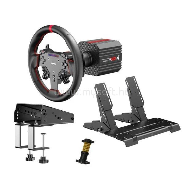 PXN csomag - VD4 PC Szimulátor szett (Direct Drive, VD4 bázis + WAS kormány + PD HM pedál, Z8 bilincs, fekete)