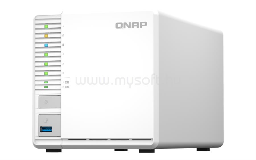 QNAP NAS 3 fiókos TS-364-8G 4x2,9 GHz, 8GB RAM, 1x2.5GbE, 1xUSB3.2, 1xHDMI, 2xM.2 2280