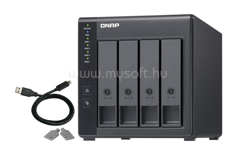 QNAP NAS 4 fiókos RAID bővítőegység TR-004 1xUSB3.2 (Type-C)