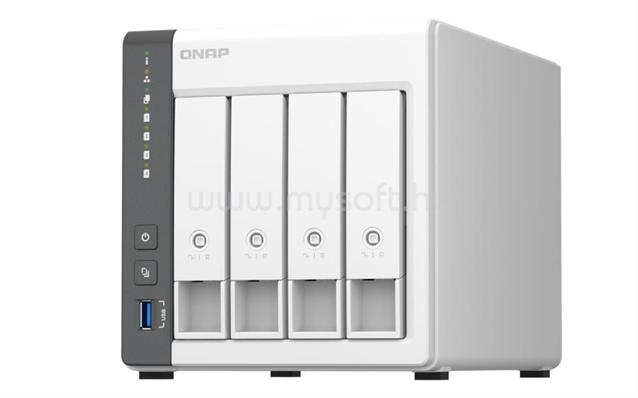 QNAP NAS 4 fiókos TS-433-4G 4x2.0 GHz, 4GB RAM, 1x100/1000, 1x2.5GbE, 1xUSB3.2, 2xUSB2.0