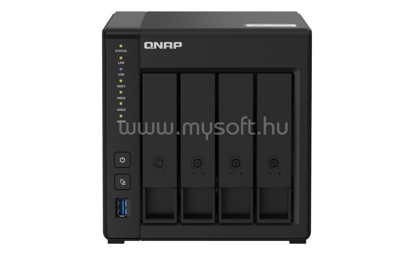 QNAP NAS 4 fiókos TS-451D2-2G Celeron 2x2.0 GHz, 2GB RAM, 2x100/1000, 4xUSB3.2, 1xHDMI