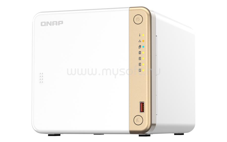 QNAP NAS 4 fiókos TS-462-2G Celeron 2x2.9 GHz, 2GB RAM, 1 x 2.5GbE, 2xUSB2.0, 2xUSB3.2, 1xHDMI