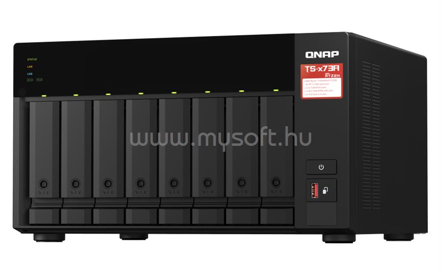 QNAP NAS 8 fiókos TS-873A-8G AMD Ryzen V1500B 4x2.2 GHz, 8GB RAM, 2x2.5GbE, 4xUSB3.2