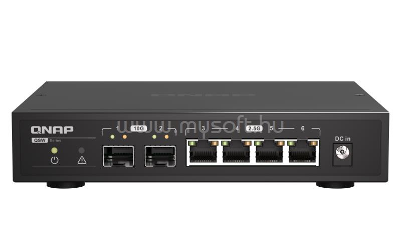 QNAP QSW-2104-2S Switch 4x2500Mbps + 2x10000Mbps SFP+, Nem Menedzselhető, Asztali