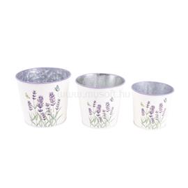 QX IMPEX KFT IRIS bádog kaspó, 3 darabos szett, levendula mintás, fehér 15-11,5 cm QX_IMPEX_KFT_081100 small
