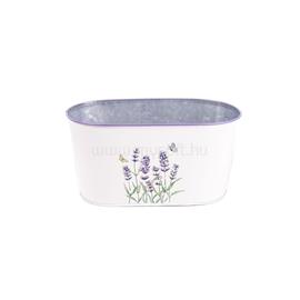 QX IMPEX KFT IRIS bádog kaspó ovál, levendula mintás, fehér 23 x 12 cm QX_IMPEX_KFT_081099 small