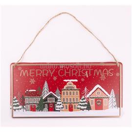 QX IMPEX KFT IRIS bádog kép havas házak piros 30 x 15 cm QX_IMPEX_KFT_081275 small