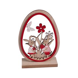 QX IMPEX KFT IRIS dekor fa nyúl tojásban piros/fehér 12x15cm QX_IMPEX_KFT_65713 small