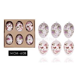 QX IMPEX KFT IRIS dekor műanyag tojás 6db virágos lila 14cm QX_IMPEX_KFT_72206 small