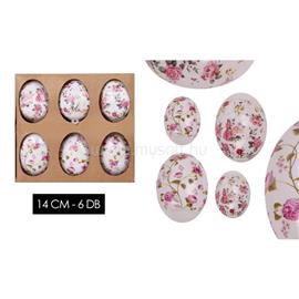 QX IMPEX KFT IRIS dekor műanyag tojás 6db virágos rózsaszín 14cm QX_IMPEX_KFT_72208 small