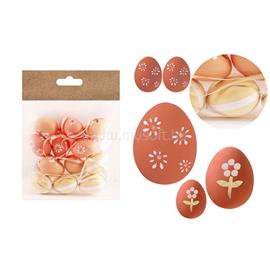 QX IMPEX KFT IRIS dekor műanyag tojás x12 narancs virágos/csíkos3x4cm QX_IMPEX_KFT_72027 small