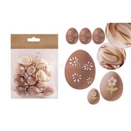 QX IMPEX KFT IRIS dekor műanyag tojás x12 natúr virágos/csíkos 3x4cm QX_IMPEX_KFT_72024 small
