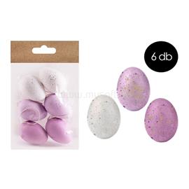 QX IMPEX KFT IRIS dekor műanyag tojás x6 lila/fehér 4x6cm QX_IMPEX_KFT_72012 small