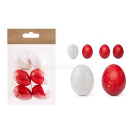 QX IMPEX KFT IRIS dekor műanyag tojás x6 piros/fehér 4x6cm QX_IMPEX_KFT_72009 small