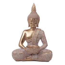 QX IMPEX KFT IRIS dekor műgyanta buddha ülő krémszín/arany 25,5cm QX_IMPEX_KFT_46820 small