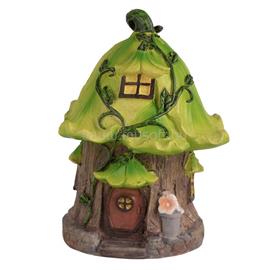 QX IMPEX KFT IRIS dekor műgyanta házikó fa+levél zöld/barna 16cm QX_IMPEX_KFT_46590 small