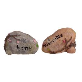 QX IMPEX KFT IRIS dekor műgyanta kövek 2db "home", "welcome" barna/szürke 4cm QX_IMPEX_KFT_46604 small