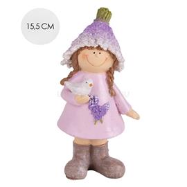 QX IMPEX KFT IRIS dekor műgyanta levendula lány+madár 15,5cm QX_IMPEX_KFT_46629 small