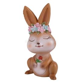 QX IMPEX KFT IRIS dekor műgyanta nyúl+virágkoszorú barna 10,2cm QX_IMPEX_KFT_46628 small