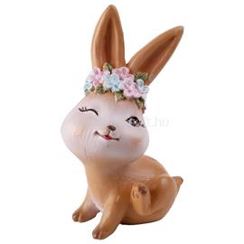 QX IMPEX KFT IRIS dekor műgyanta nyúl+virágkoszorú barna 10,7cm QX_IMPEX_KFT_46627 small