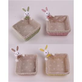 QX IMPEX KFT IRIS dekor textil tál+nyuszi 4 féle szín 12cm QX_IMPEX_KFT_68877 small