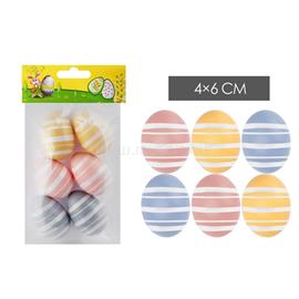 QX IMPEX KFT IRIS dekor tojás 6db pasztell csíkos 4x6cm QX_IMPEX_KFT_72219 small