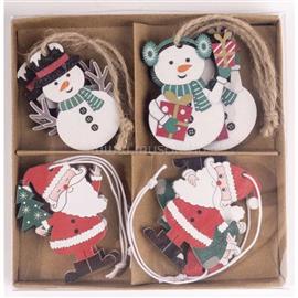 QX IMPEX KFT IRIS fa akasztós hóember és mikulás szettben, 8 darabos, 4 féle 5 x 5 cm QX_IMPEX_KFT_061349 small