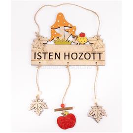 QX IMPEX KFT IRIS fa kopogtató tábla, "isten hozott" felirattal, gomba, sündisznó, falevelek 18 x 35cm QX_IMPEX_KFT_065873 small